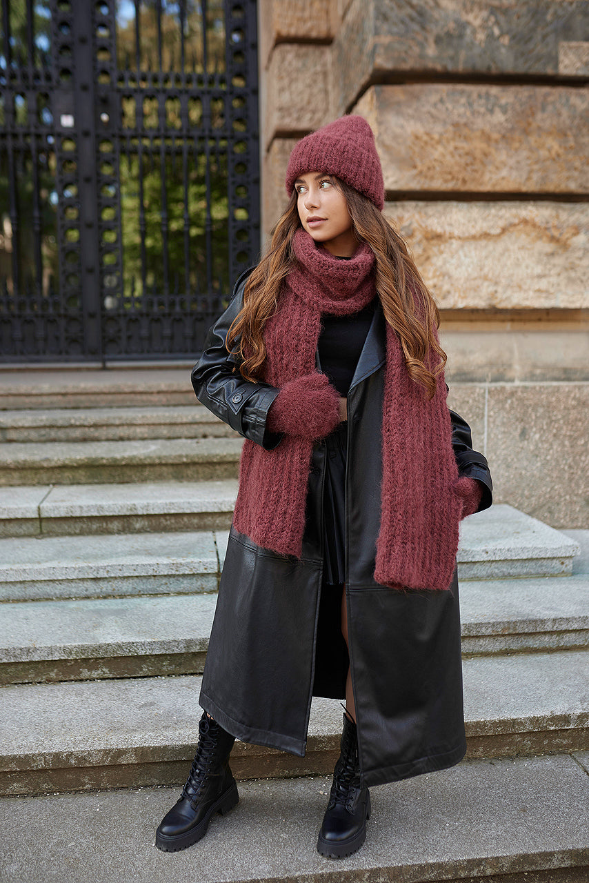 Luxury Handmade Women's Alpaca Wool Winter Hat, Scarf, and Gloves Set