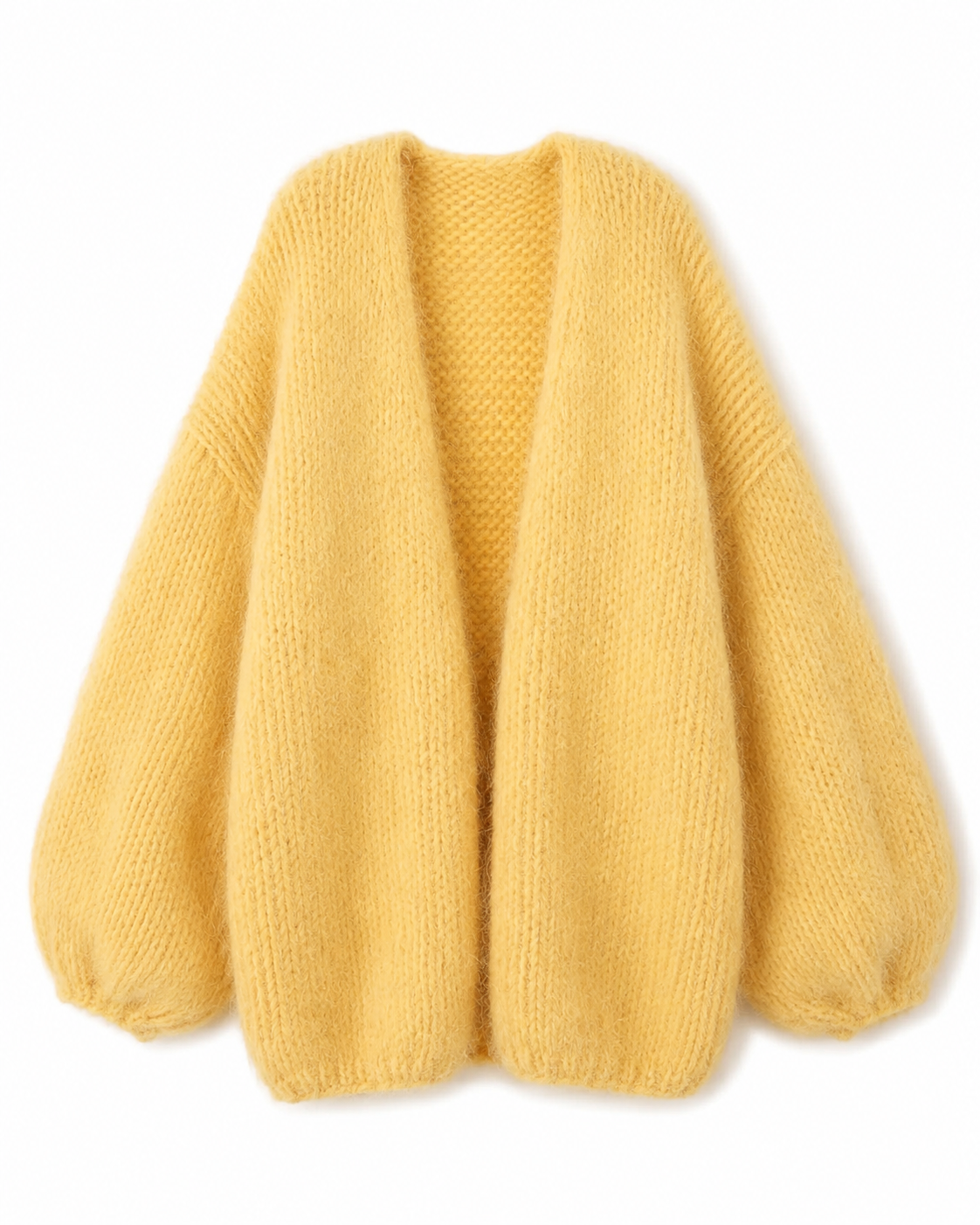 Elara Alpaka-Cardigan mit Ballonärmeln