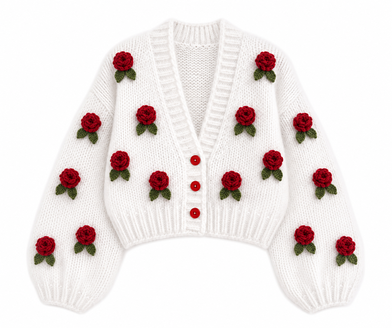 Fiorella Cardigan aus Wolle mit Blumenmuster