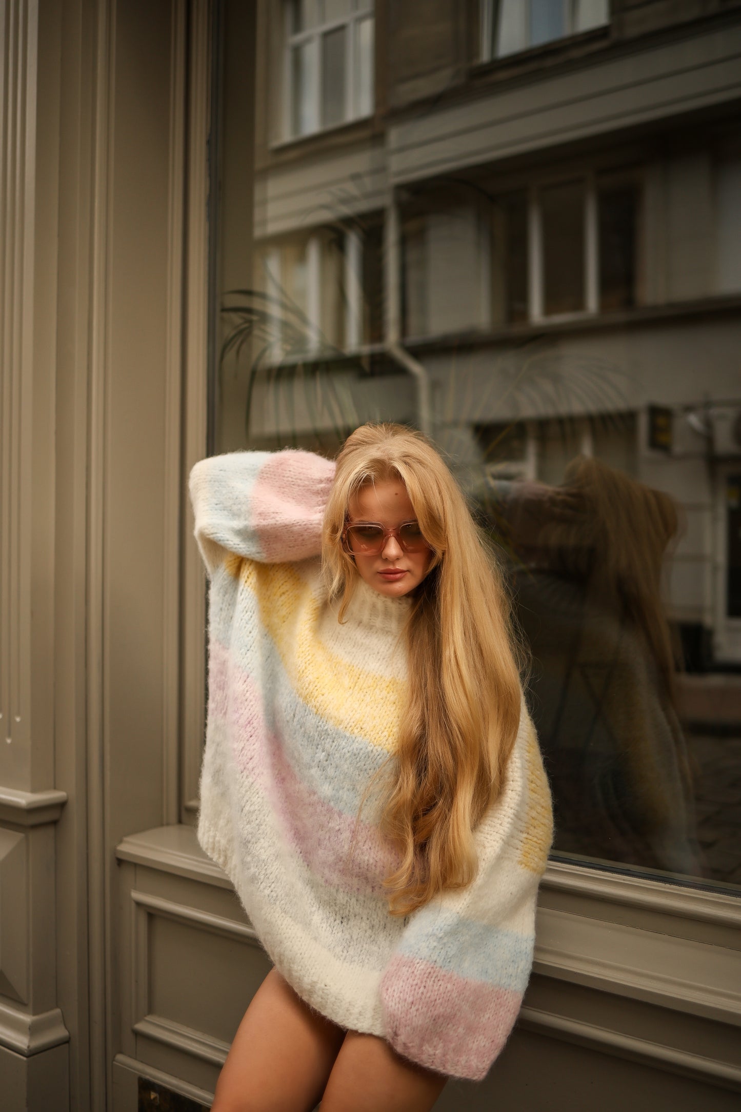 Chic Unicorn Hand-Knitted Oversized Balloon Sleeve Sweater