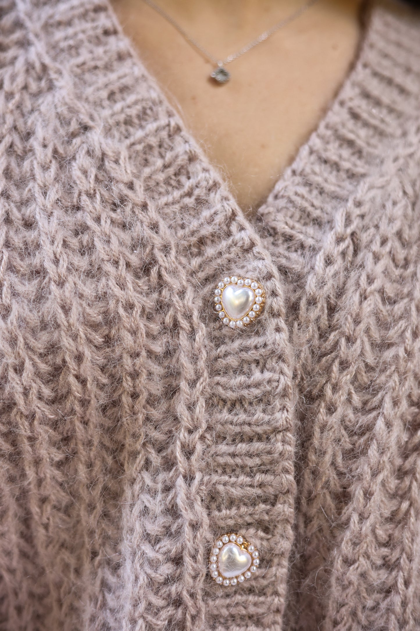 Elegant Handmade Women's Beige Mohair Cardigan