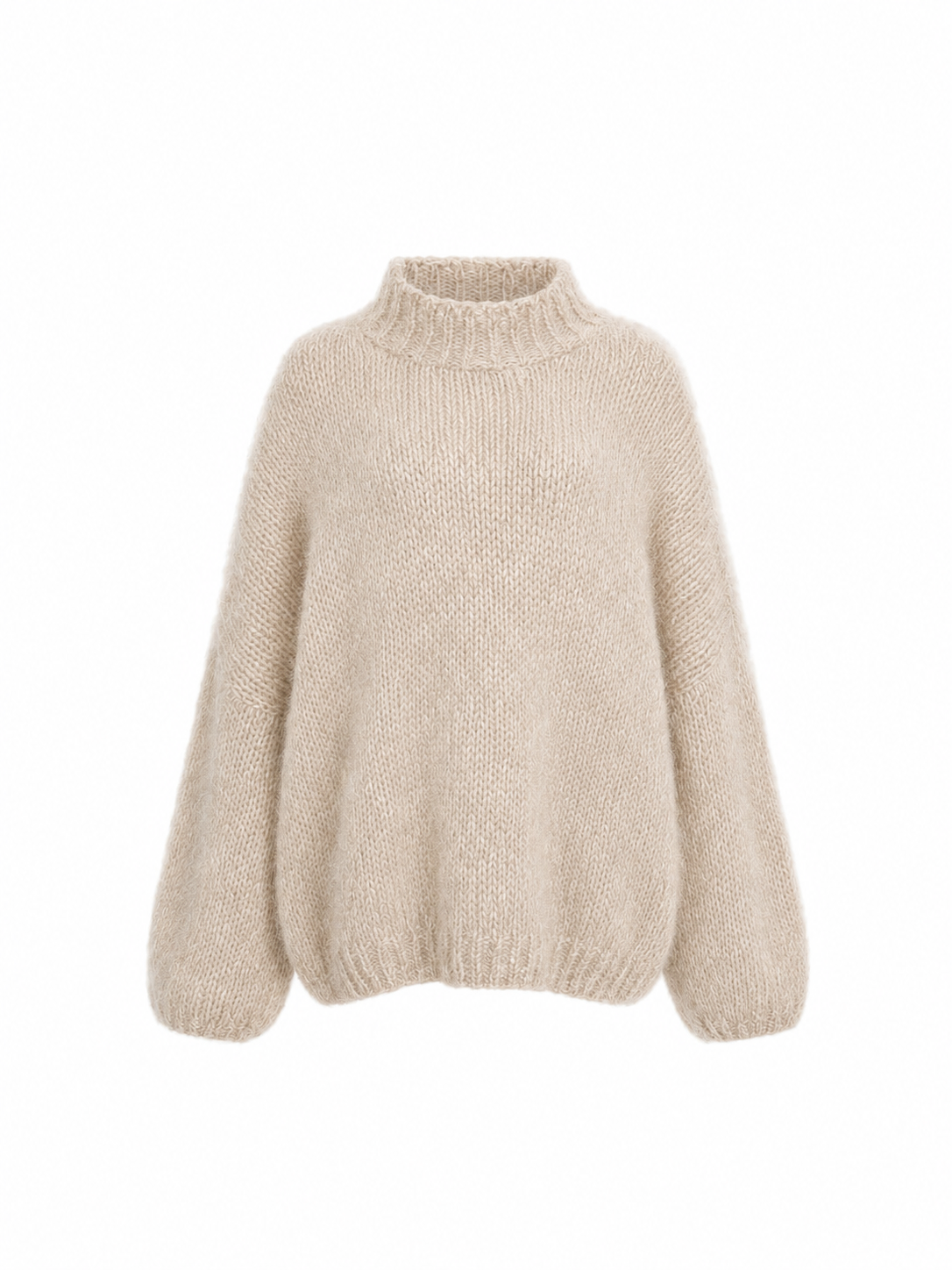 Breeze Oversized Alpaca Balloon-Sleeve Sweater