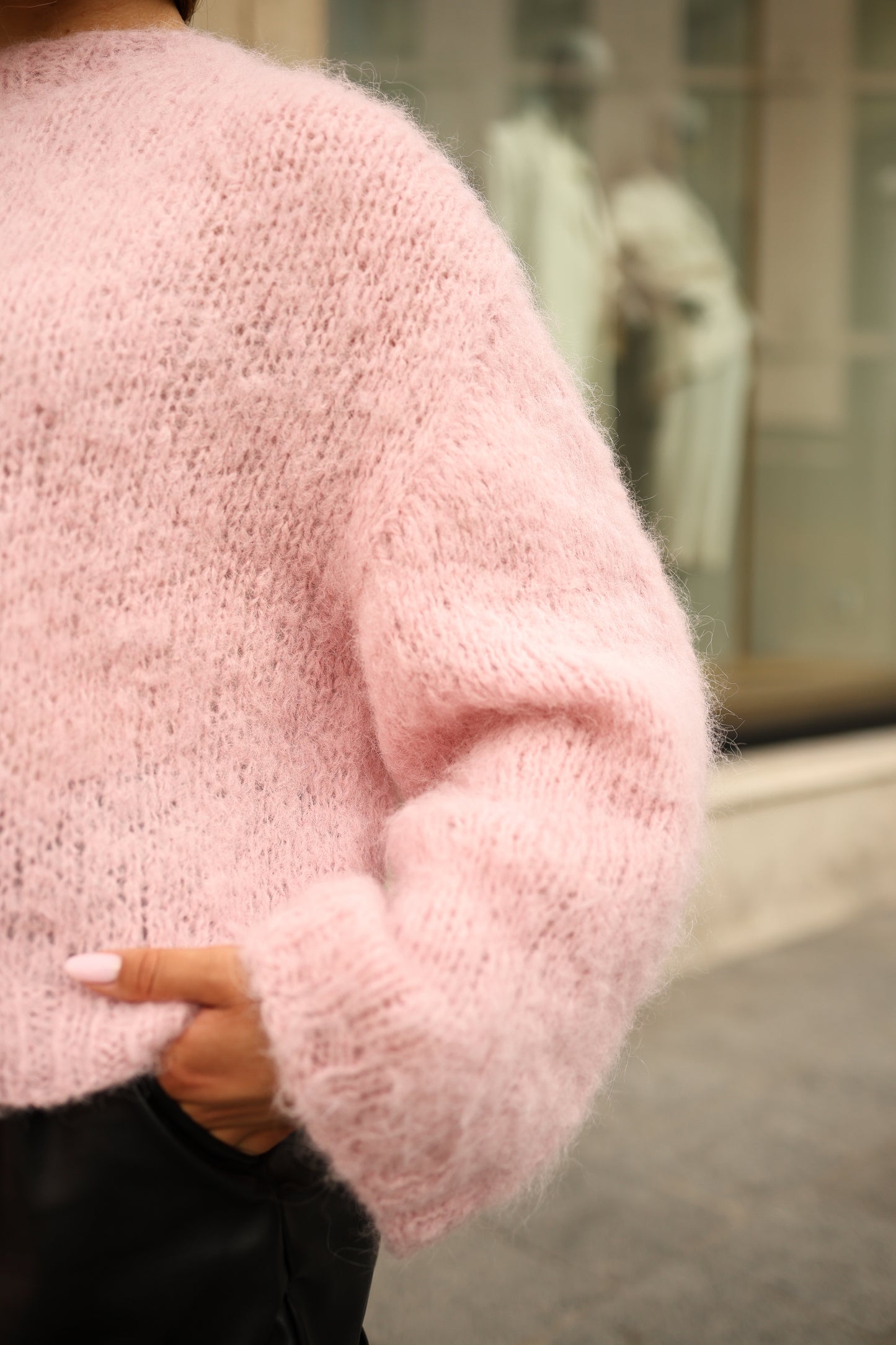 Women's Luxury Handmade Pink Alpaca Wool Pullover