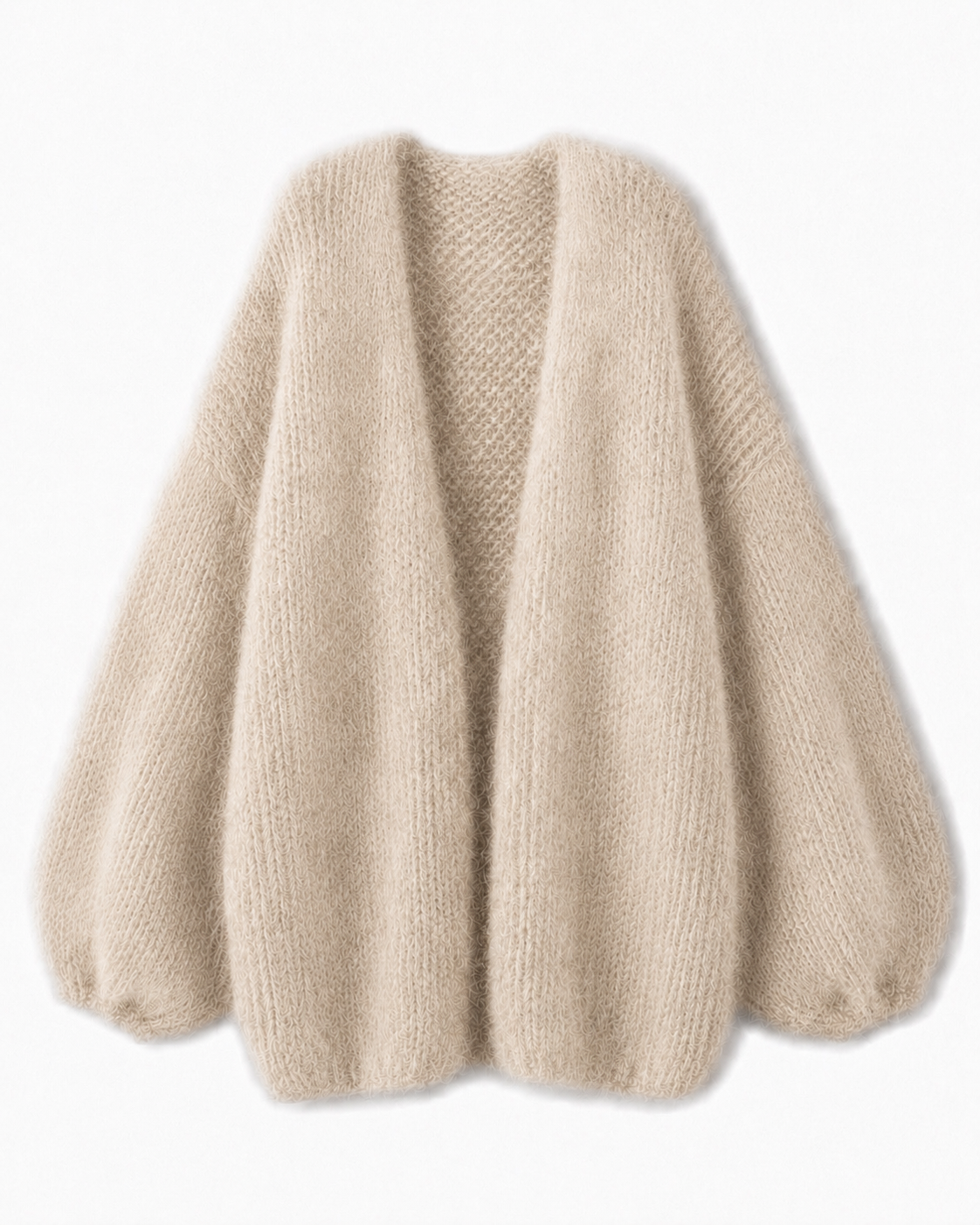 Elara Alpaka-Cardigan mit Ballonärmeln