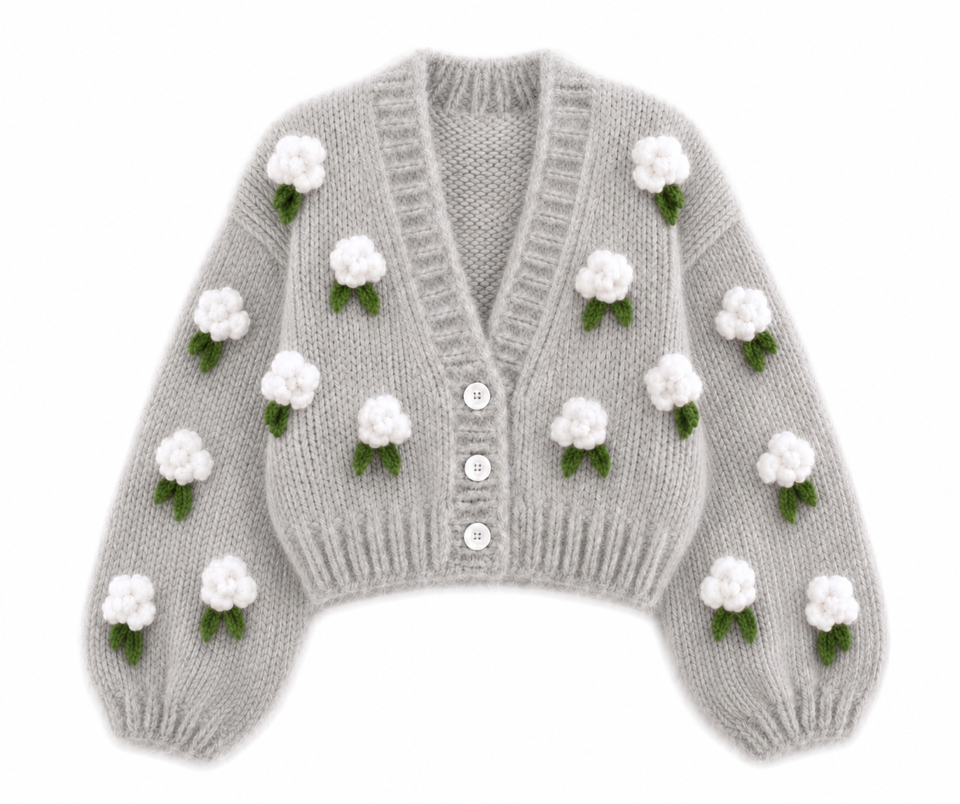 Fiorella Cardigan aus Wolle mit Blumenmuster