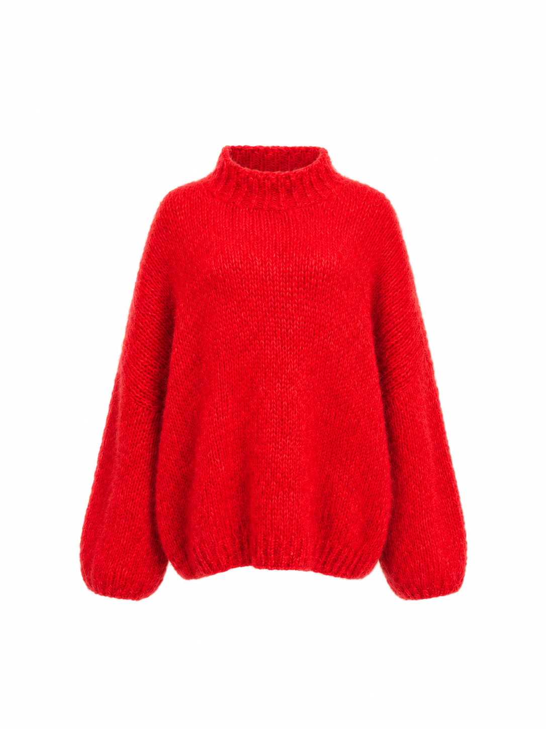 Breeze Oversized Alpaca Balloon-Sleeve Sweater