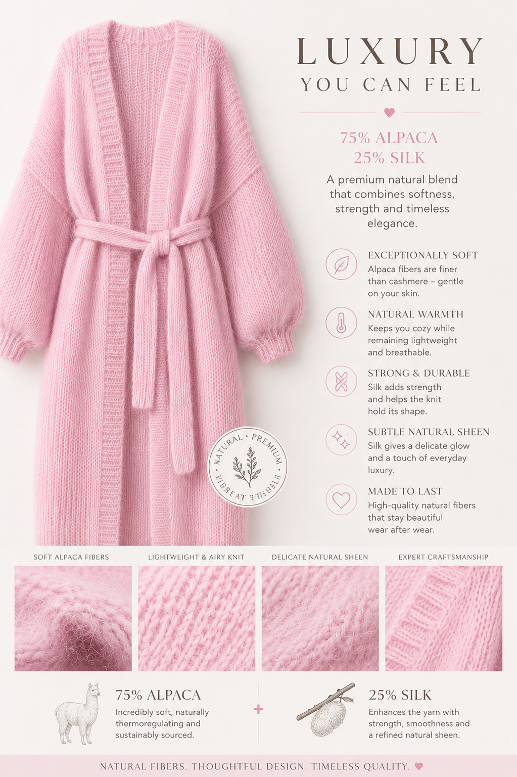 Larga Alpaca & Silk Long Cardigan