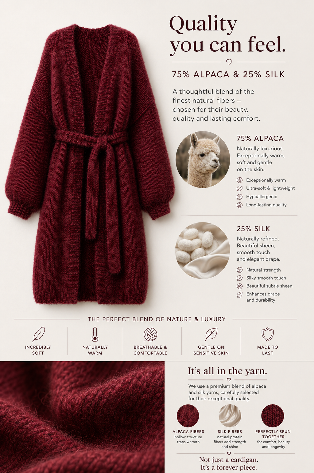 Larga Alpaca & Silk Long Cardigan