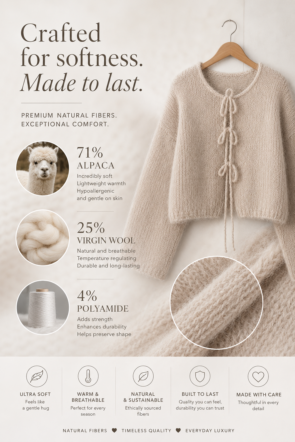 Cinta Alpaca Tie Cardigan