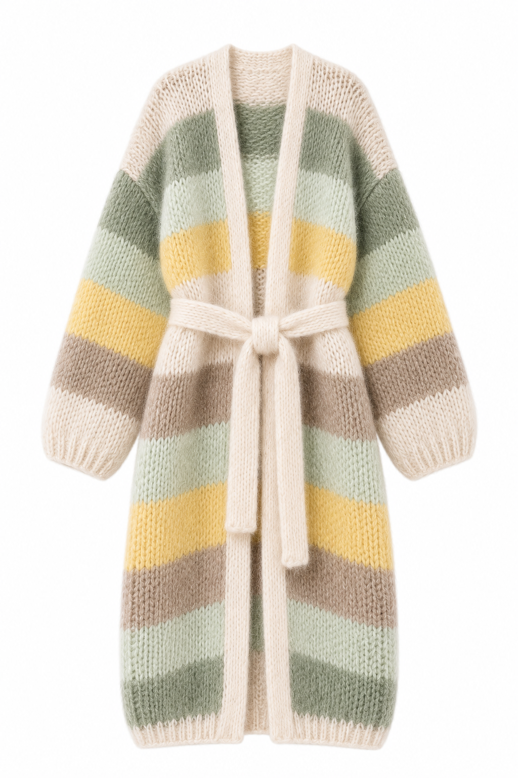 Larga Striped Alpaca & Silk Long Cardigan