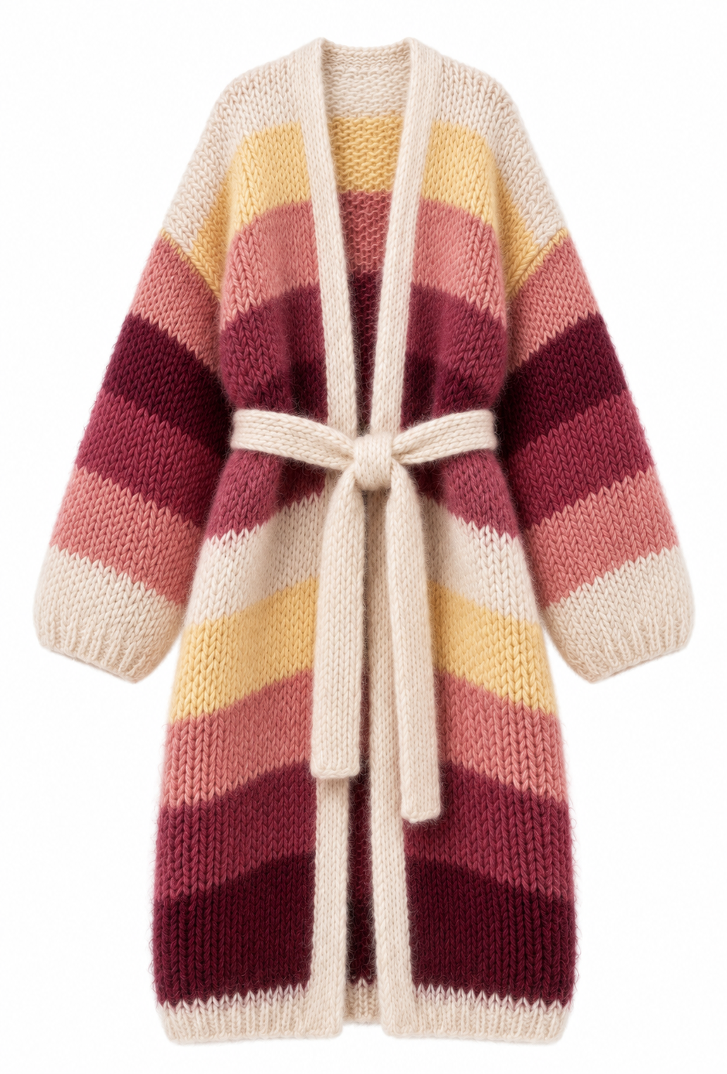 Larga Striped Alpaca & Silk Long Cardigan