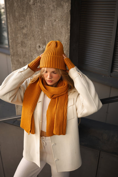 Luxury Handmade Winter Hat, Scarf, and Mittens Set