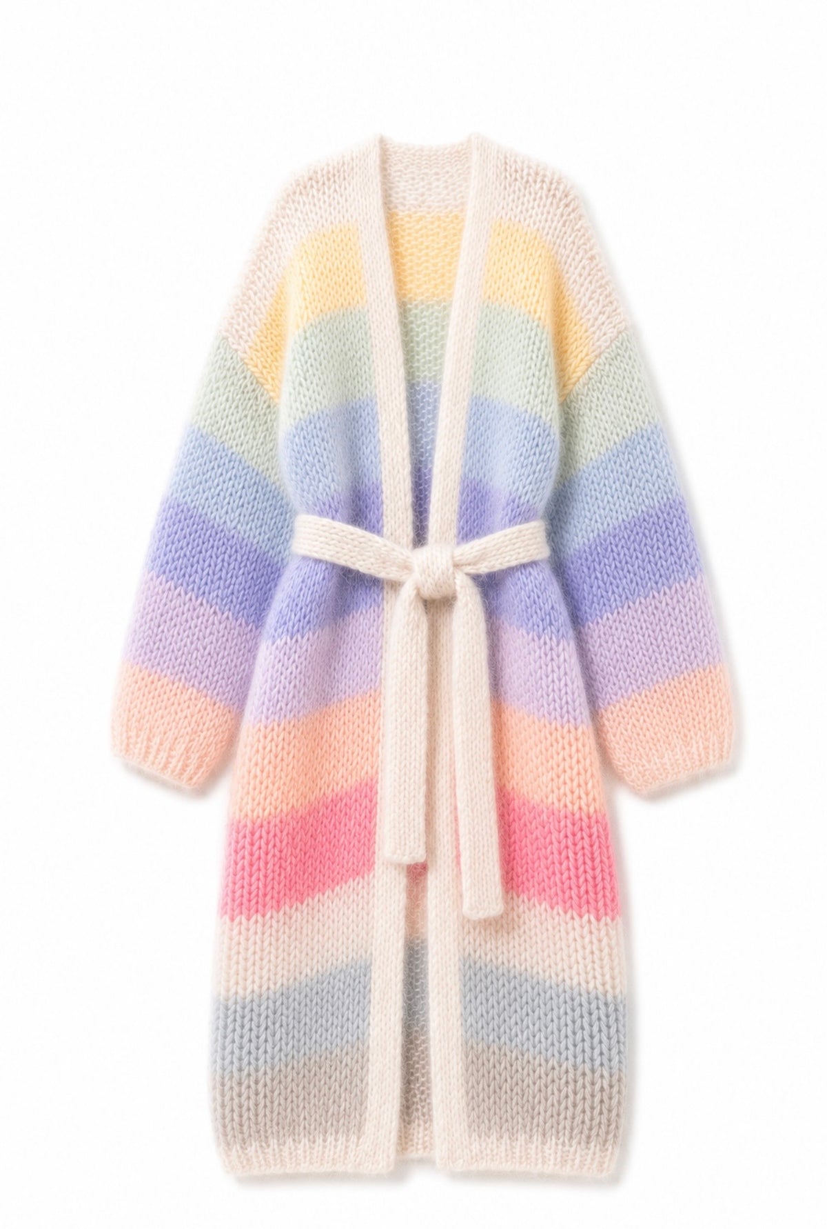 Larga Striped Alpaca & Silk Long Cardigan