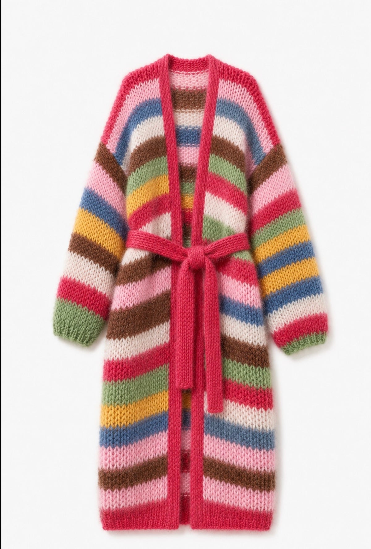 Larga Striped Alpaca & Silk Long Cardigan