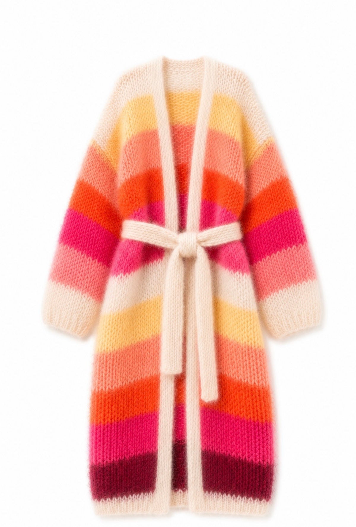 Larga Striped Alpaca & Silk Long Cardigan