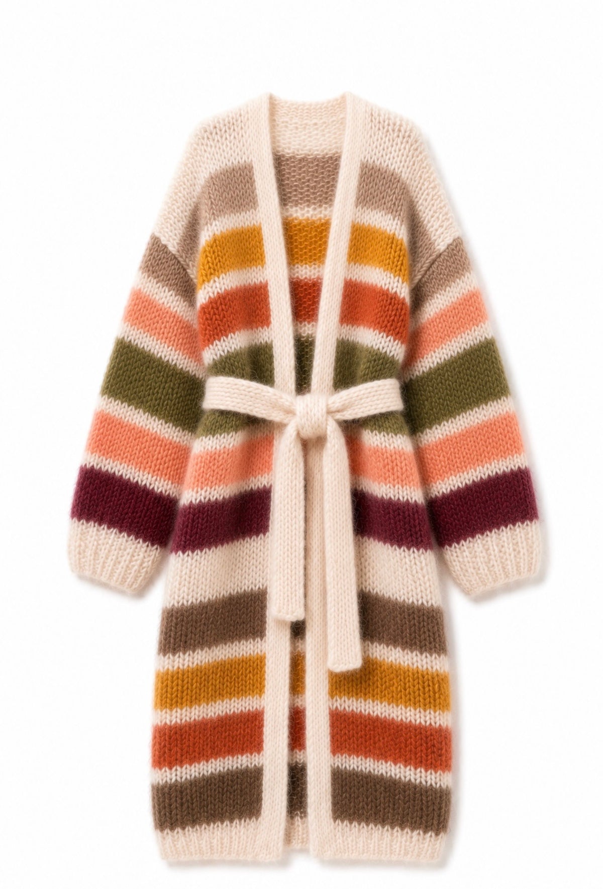 Larga Striped Alpaca & Silk Long Cardigan