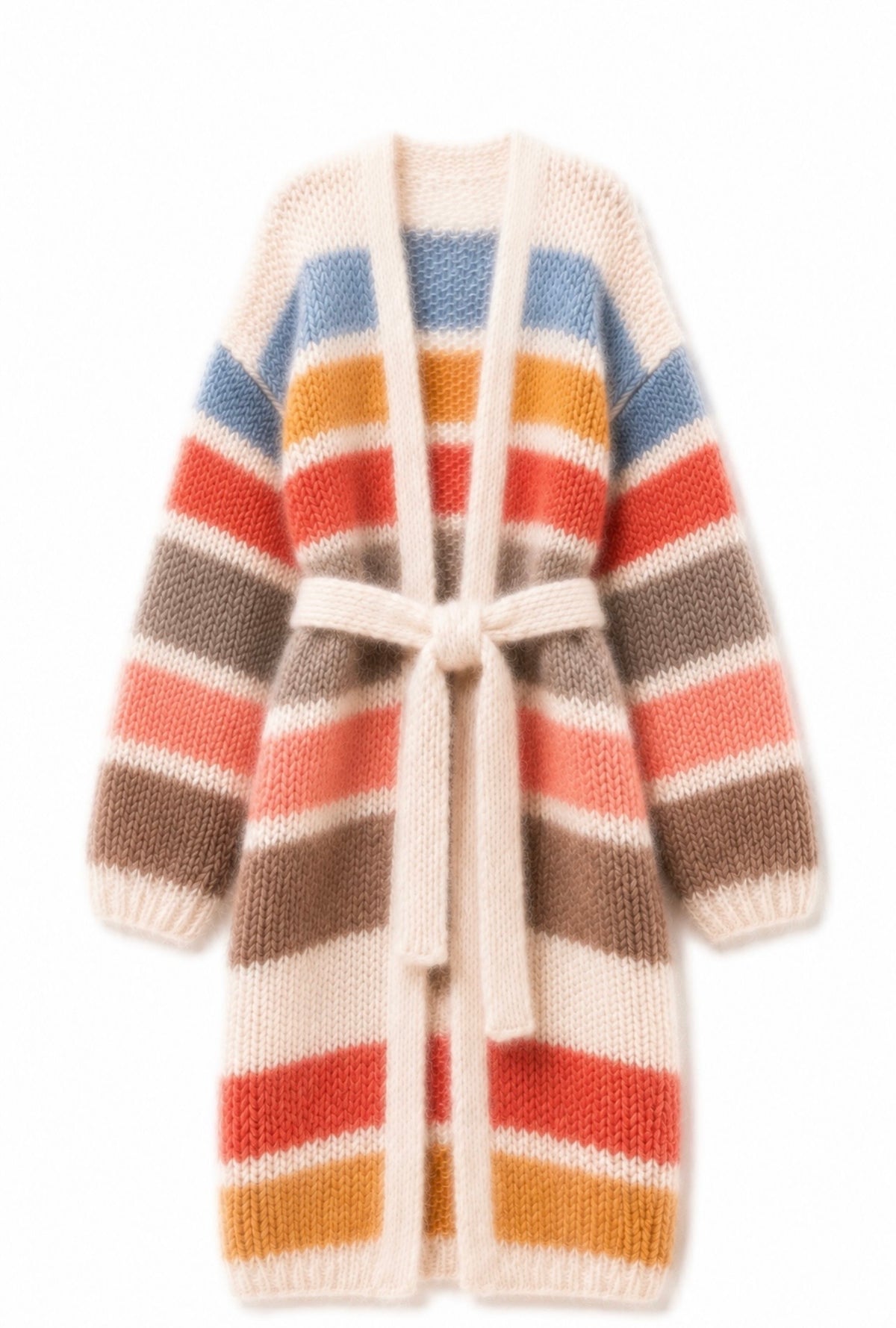 Larga Striped Alpaca & Silk Long Cardigan