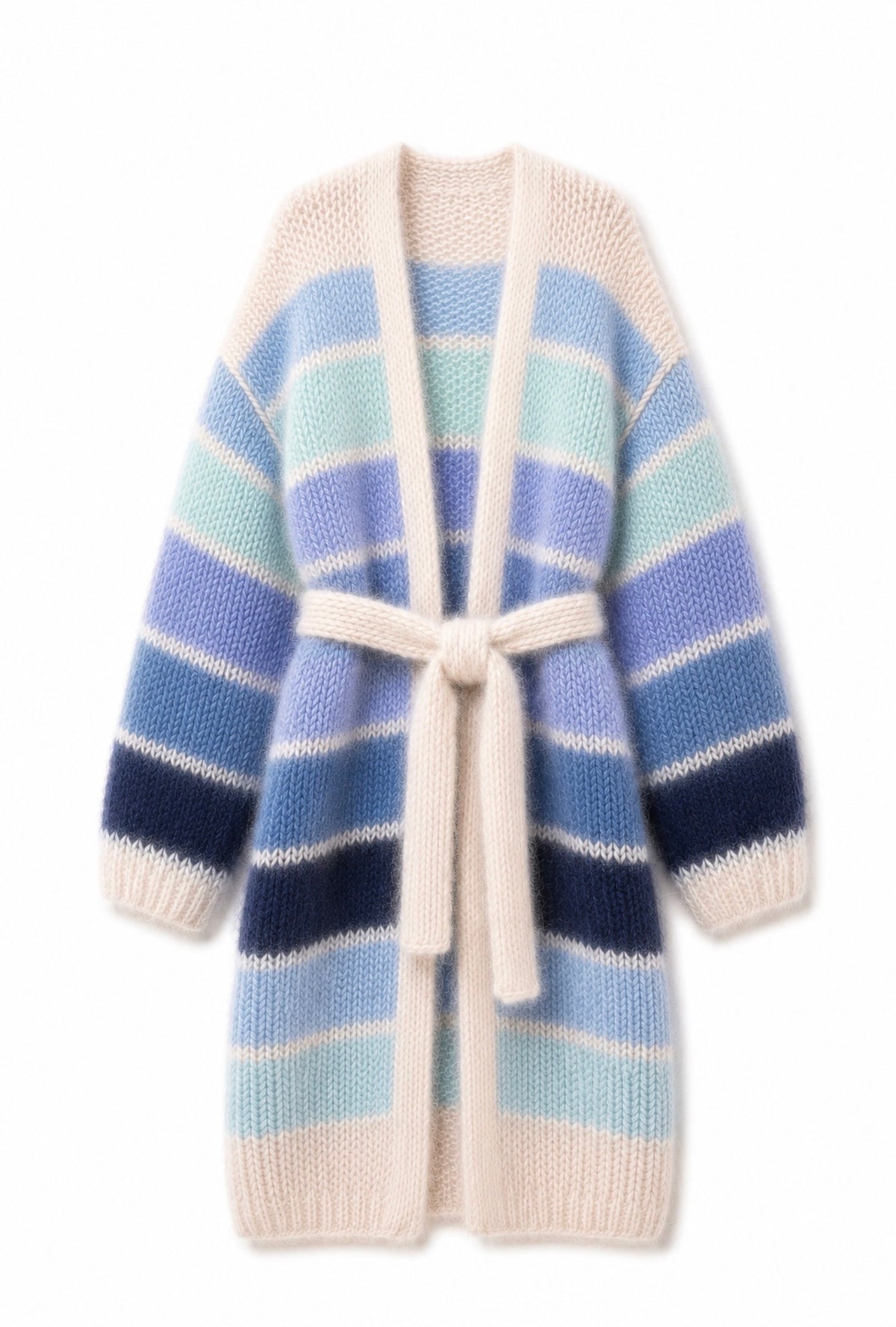 Larga Striped Alpaca & Silk Long Cardigan
